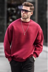 Mens Sweatshirt - Claret Red - 6048