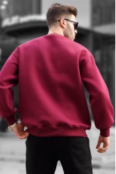 Mens Sweatshirt - Claret Red - 6048