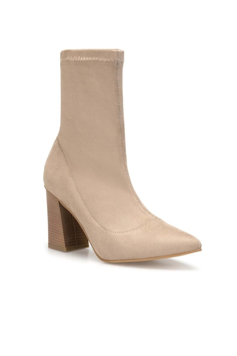 Women's Heeled Boots - Beige - DS Kate