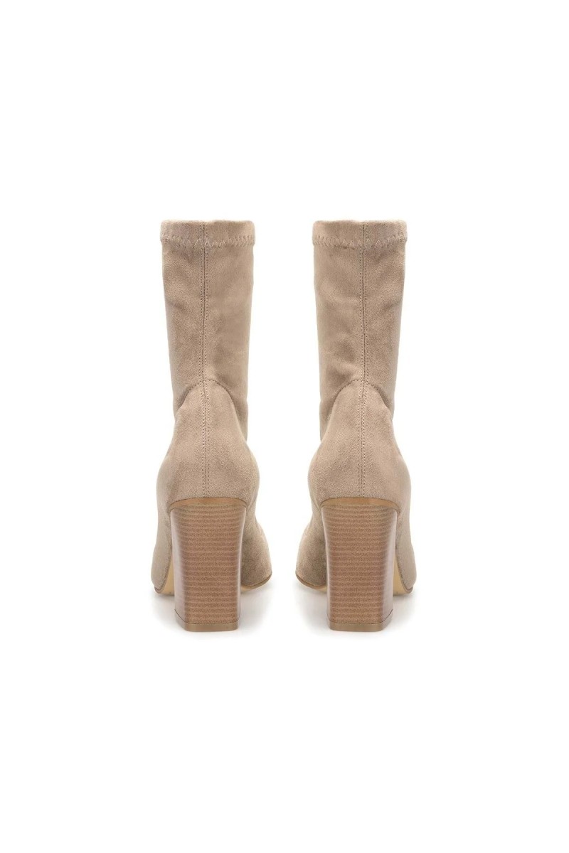 Women's Heeled Boots - Beige - DS Kate