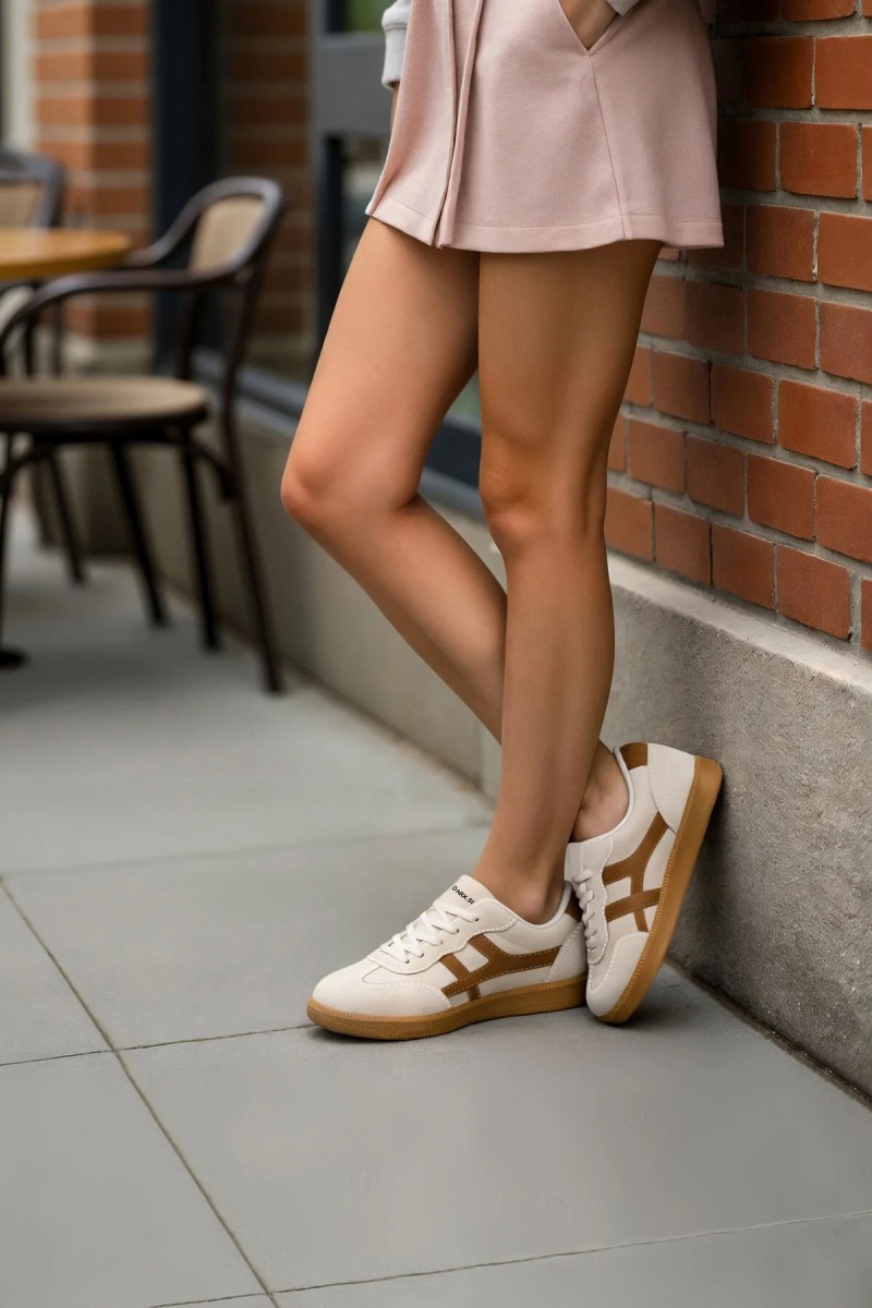 Womens Sneakers - Beige Tan - Ruby