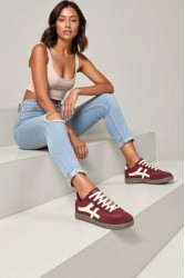 Womens Sneakers - Claret Red - Ruby