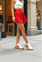 Womens Sneakers - White Red - Ruby