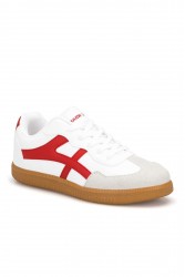 Womens Sneakers - White Red - Ruby