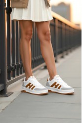 Women's Sneakers - White Tan - DS Sage