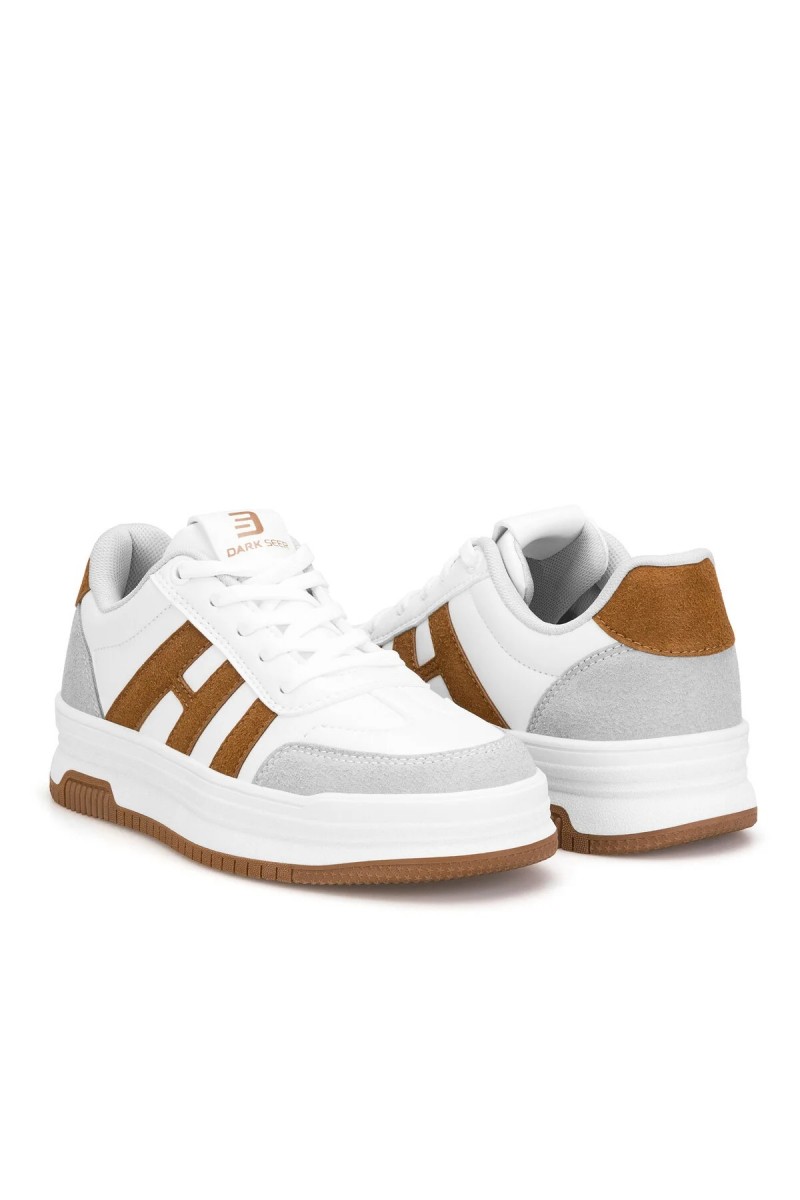 Women's Sneakers - White Tan - DS Sage
