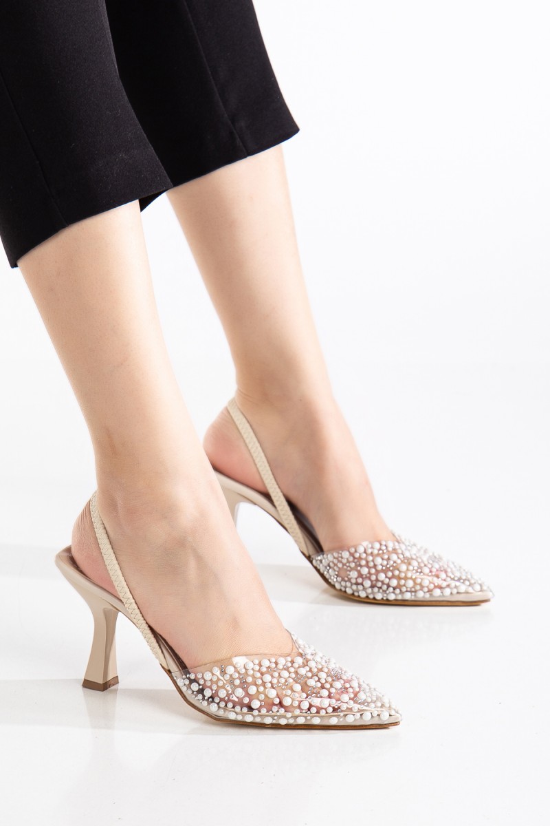 Mid Heel Shoes - Poppy - Beige