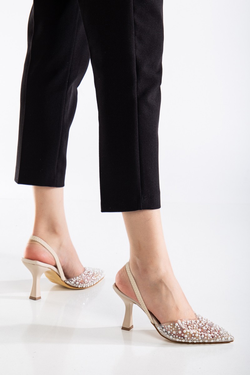 Mid Heel Shoes - Poppy - Beige
