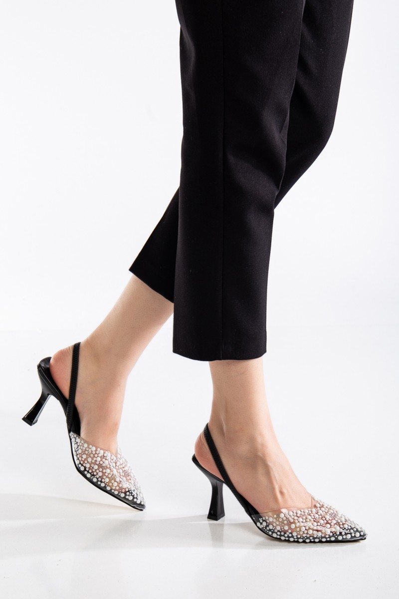 Mid Heel Shoes - Poppy - Black
