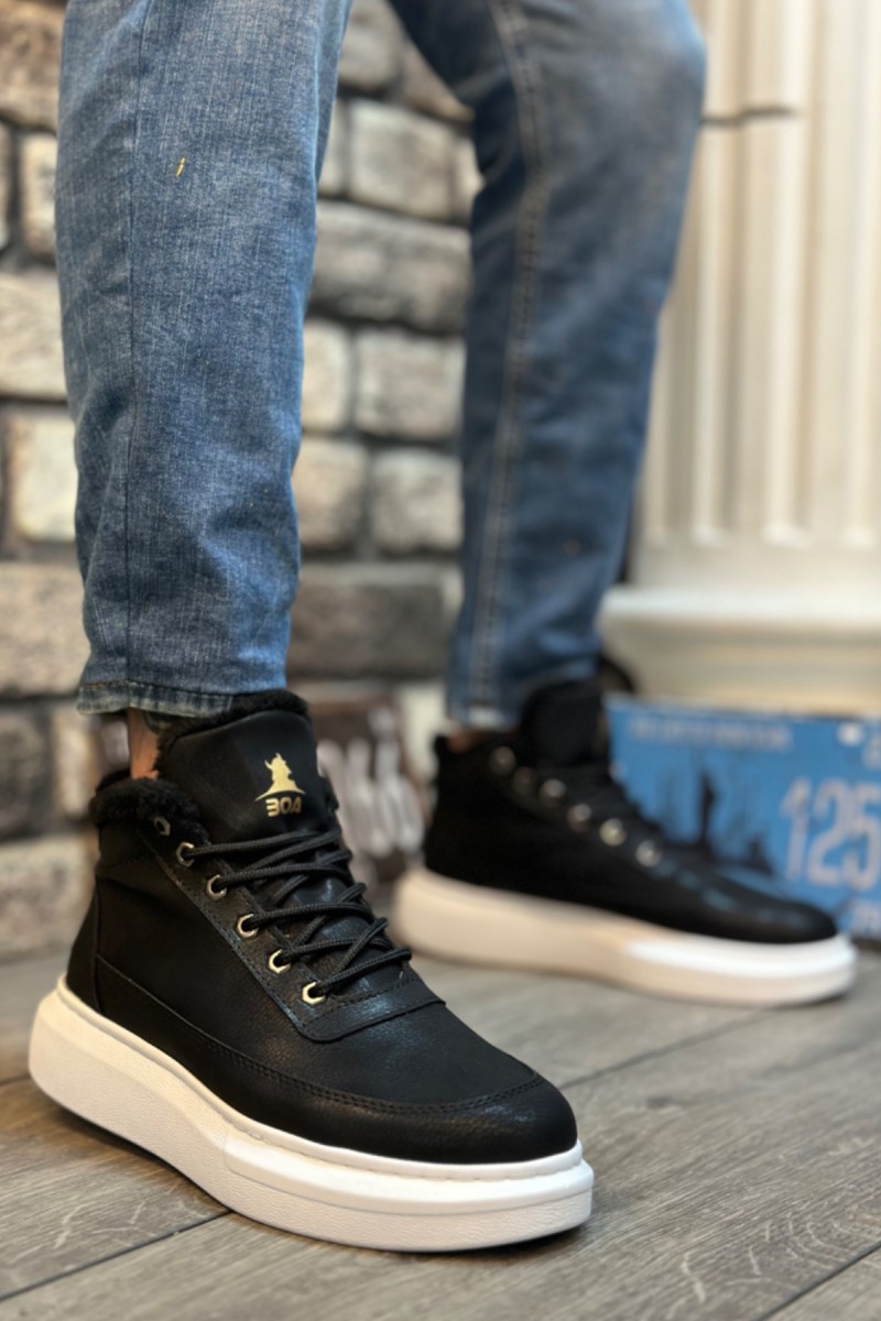 Mens Boots - Black White - 0151