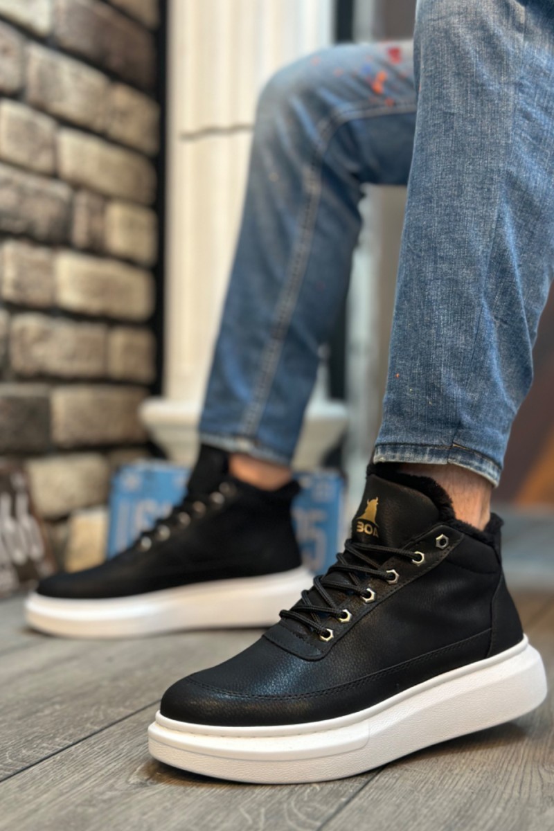 Mens Boots - Black White - 0151
