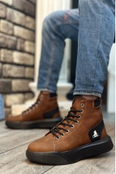Mens High Top Sneakers - Tan - 0155