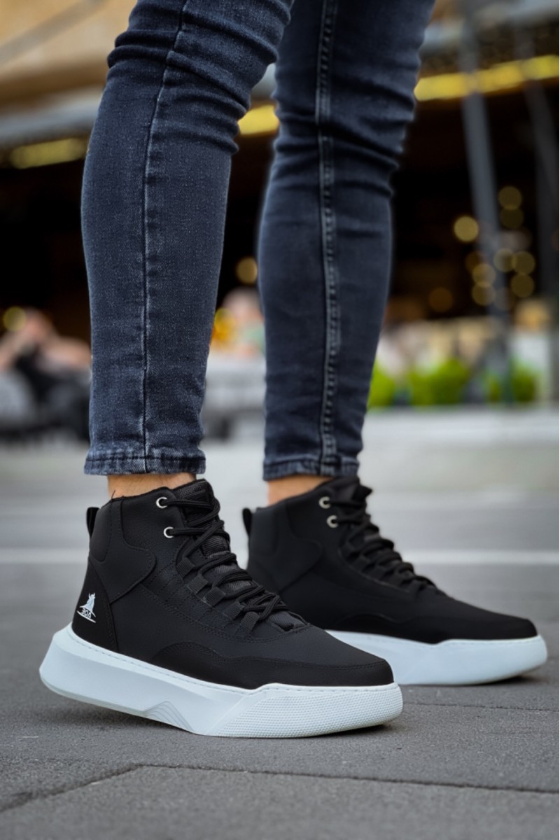 Mens Boots - Black White - 0192