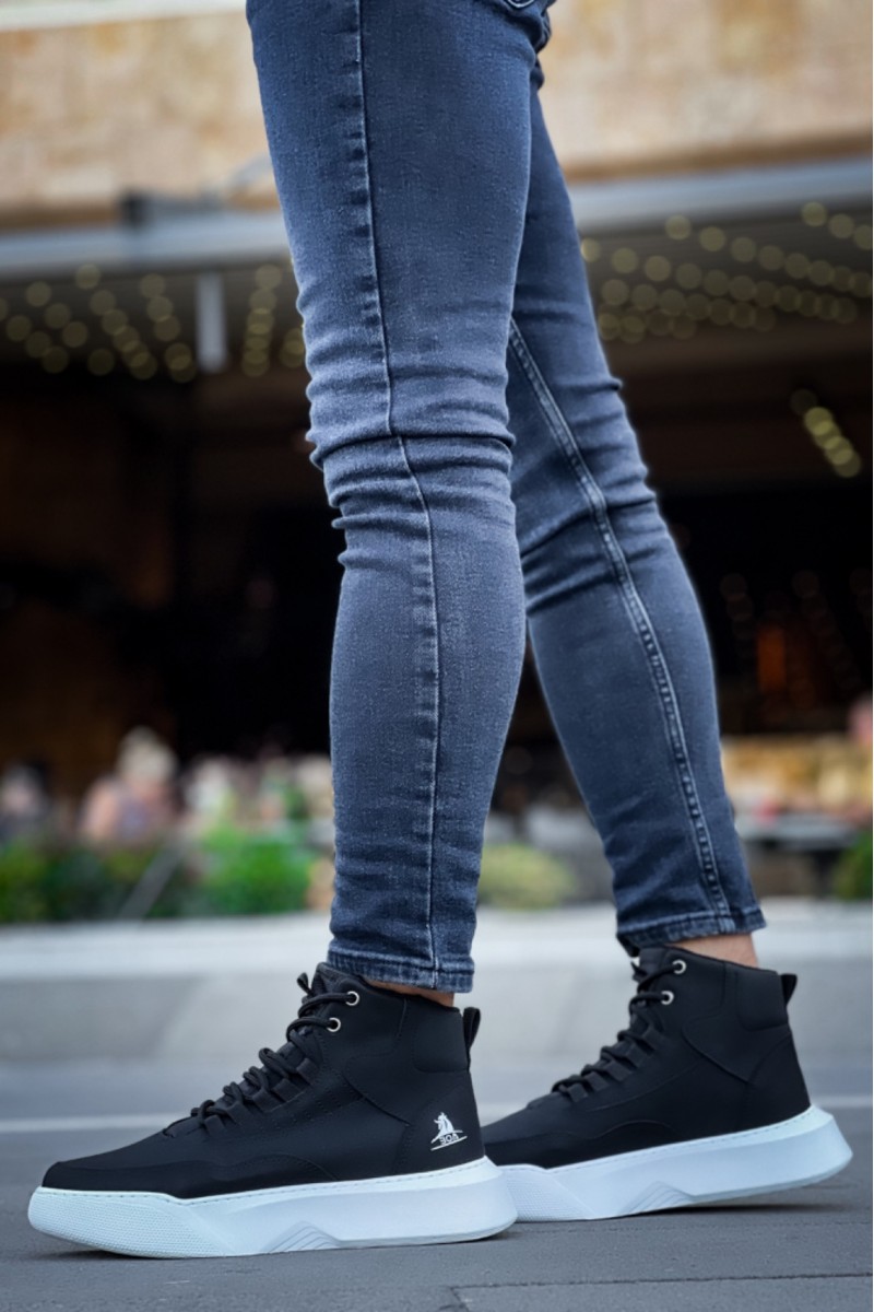 Mens Boots - Black White - 0192