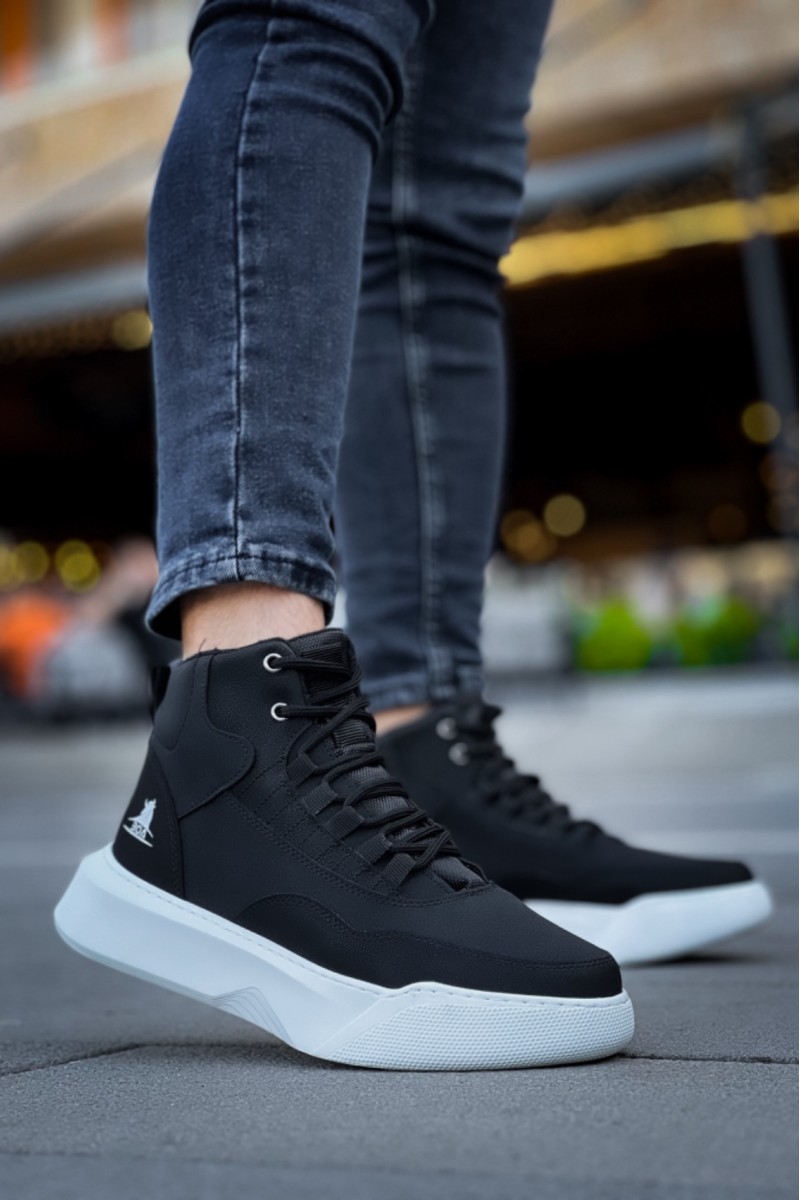 Mens Boots - Black White - 0192