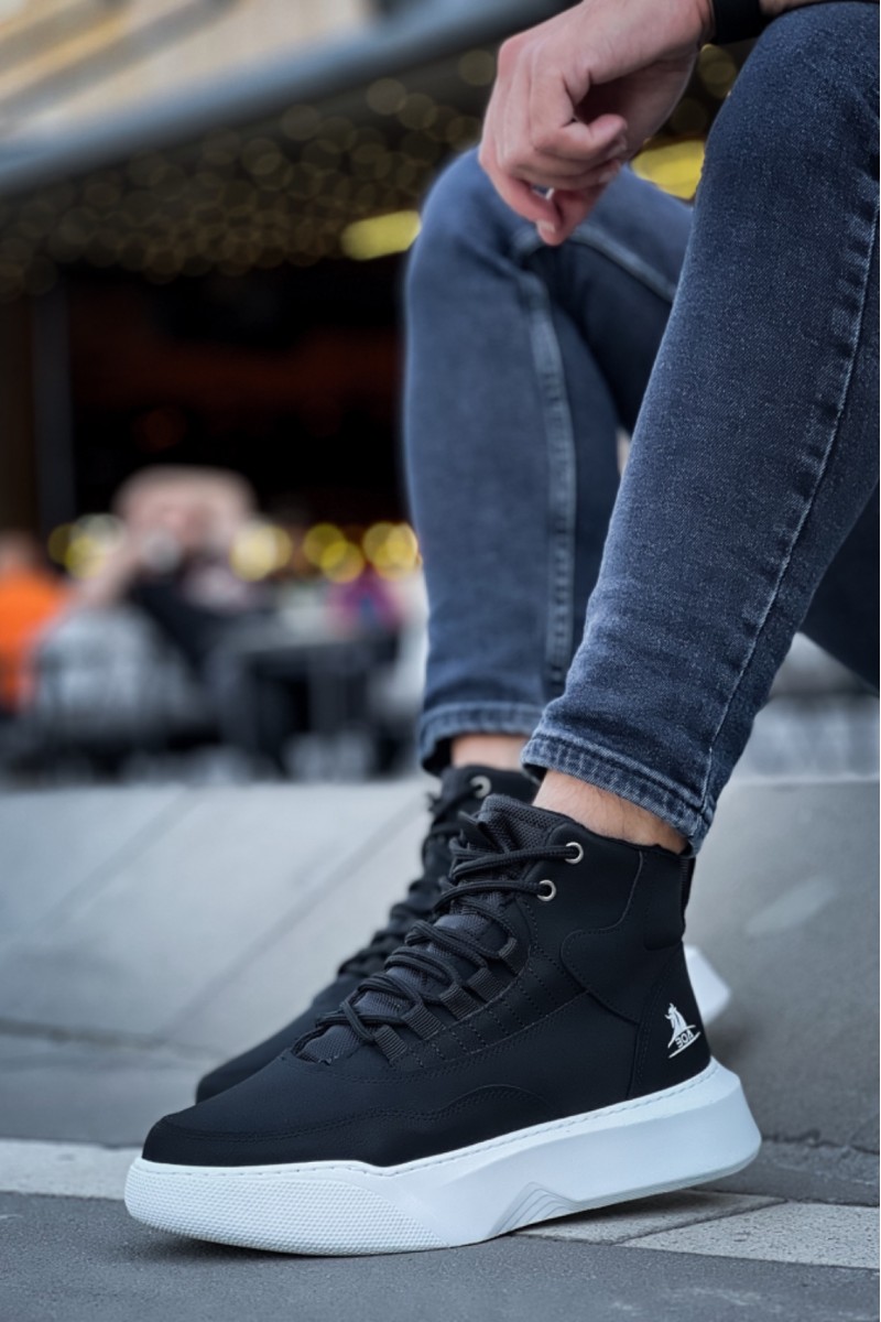 Mens Boots - Black White - 0192