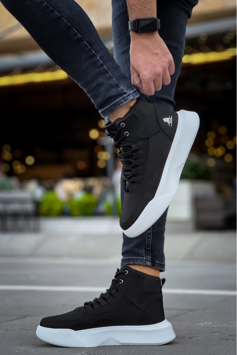 Mens Boots - Black White - 0192