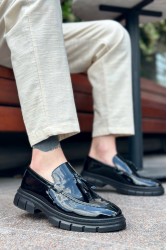 Mens Loafer - Black Patent Leather - 0240