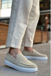 Mens Loafer - Beige Suede - 0241