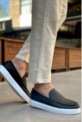 Mens Loafer - Black White - 0241
