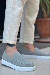 Mens Loafer - Gray Suede - 0241