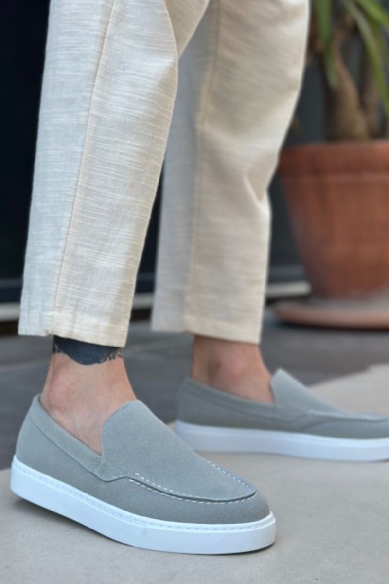 Mens Loafer - Gray Suede - 0241