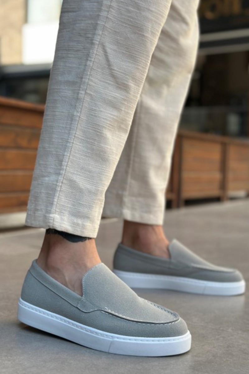 Mens Loafer - Gray Suede - 0241