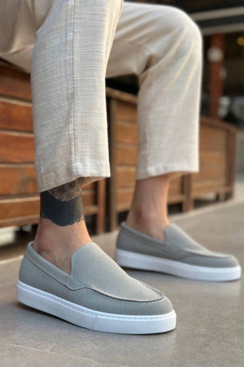 Mens Loafer - Gray Suede - 0241