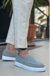 Mens Loafer - Gray Suede - 0241