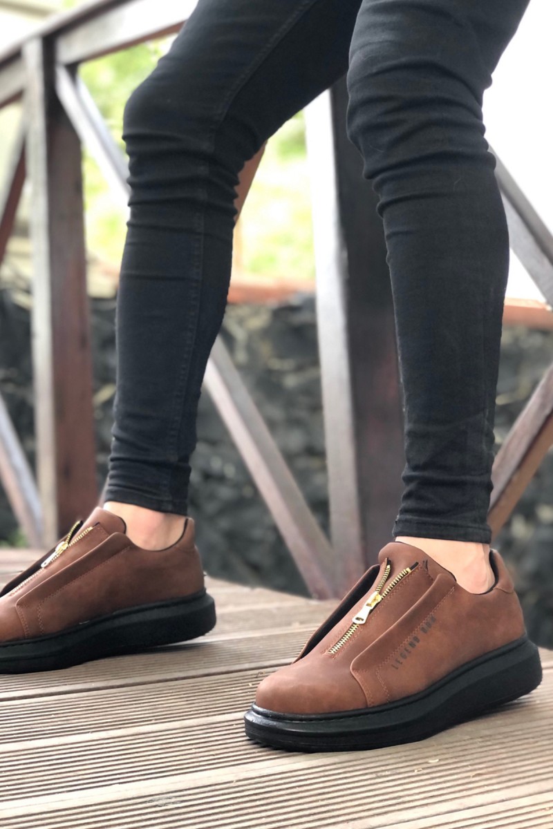 Mens Sneakers - Tan Black - 0310