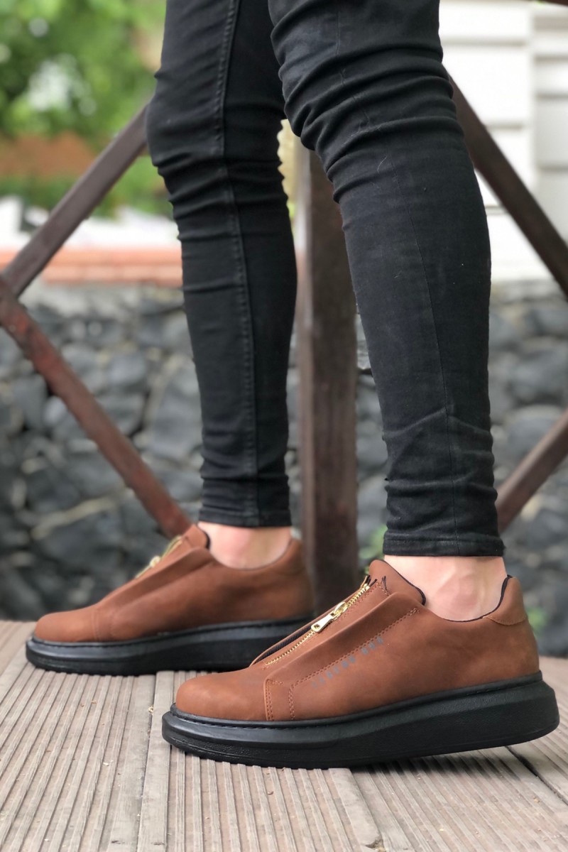 Mens Sneakers - Tan Black - 0310