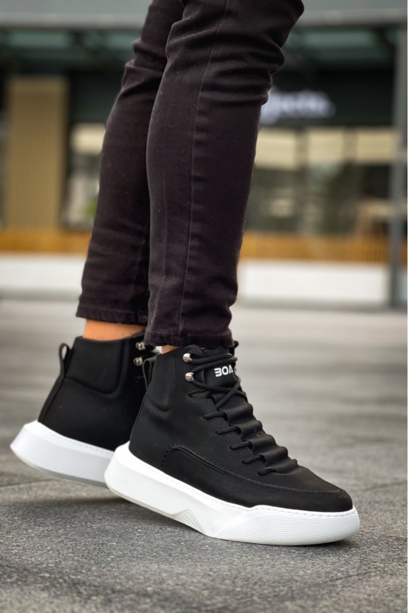 Mens Boots - Black White - 0321