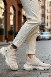 Mens High Top Sneakers - Beige - 0401 Mens High Top Sneakers - Beige - 0401