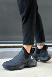 Mens High Top Sneakers - Black - 0401 Mens High Top Sneakers - Black - 0401