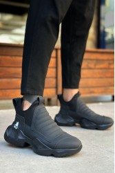 Mens High Top Sneakers - Black - 0401 Mens High Top Sneakers - Black - 0401