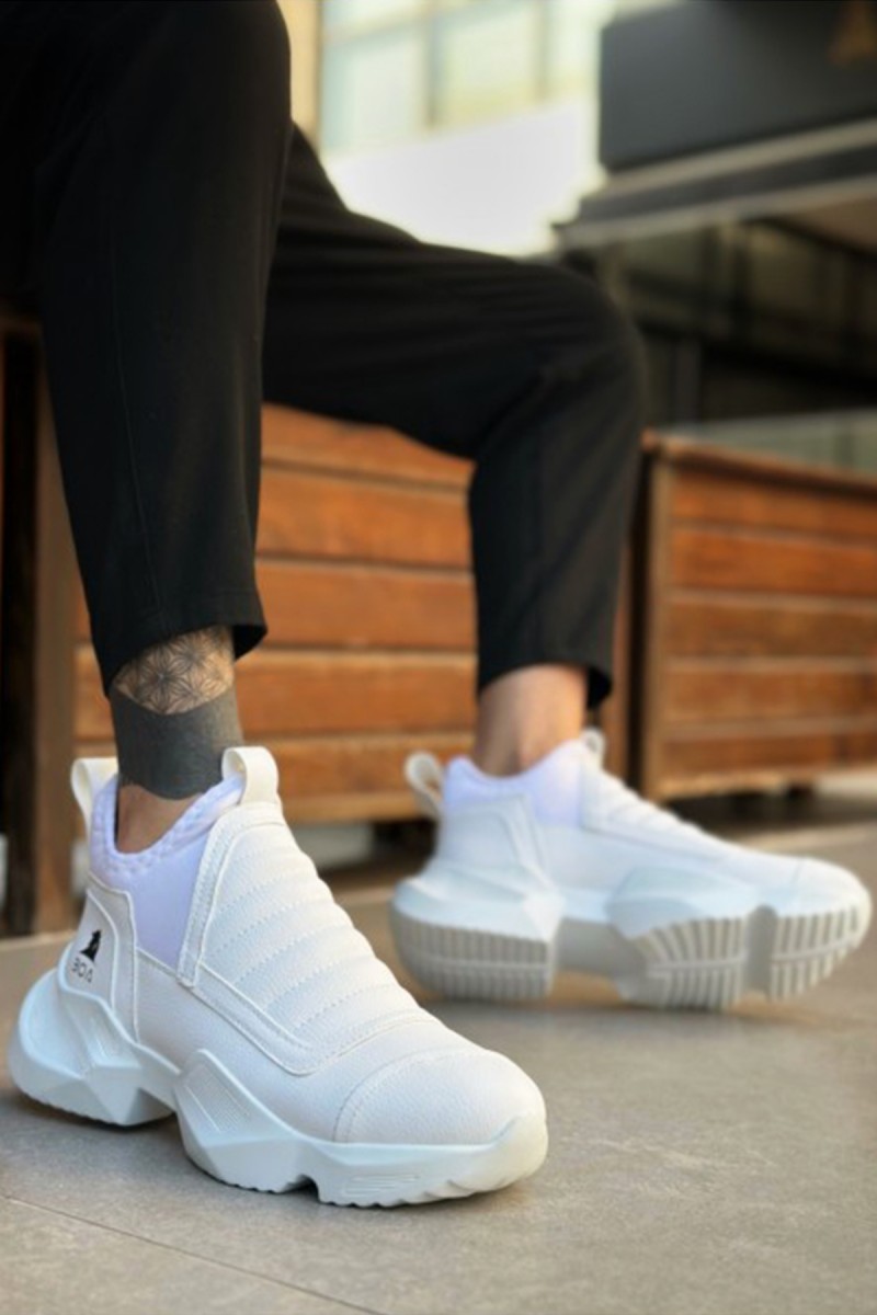 Mens High Top Sneakers - White - 0401