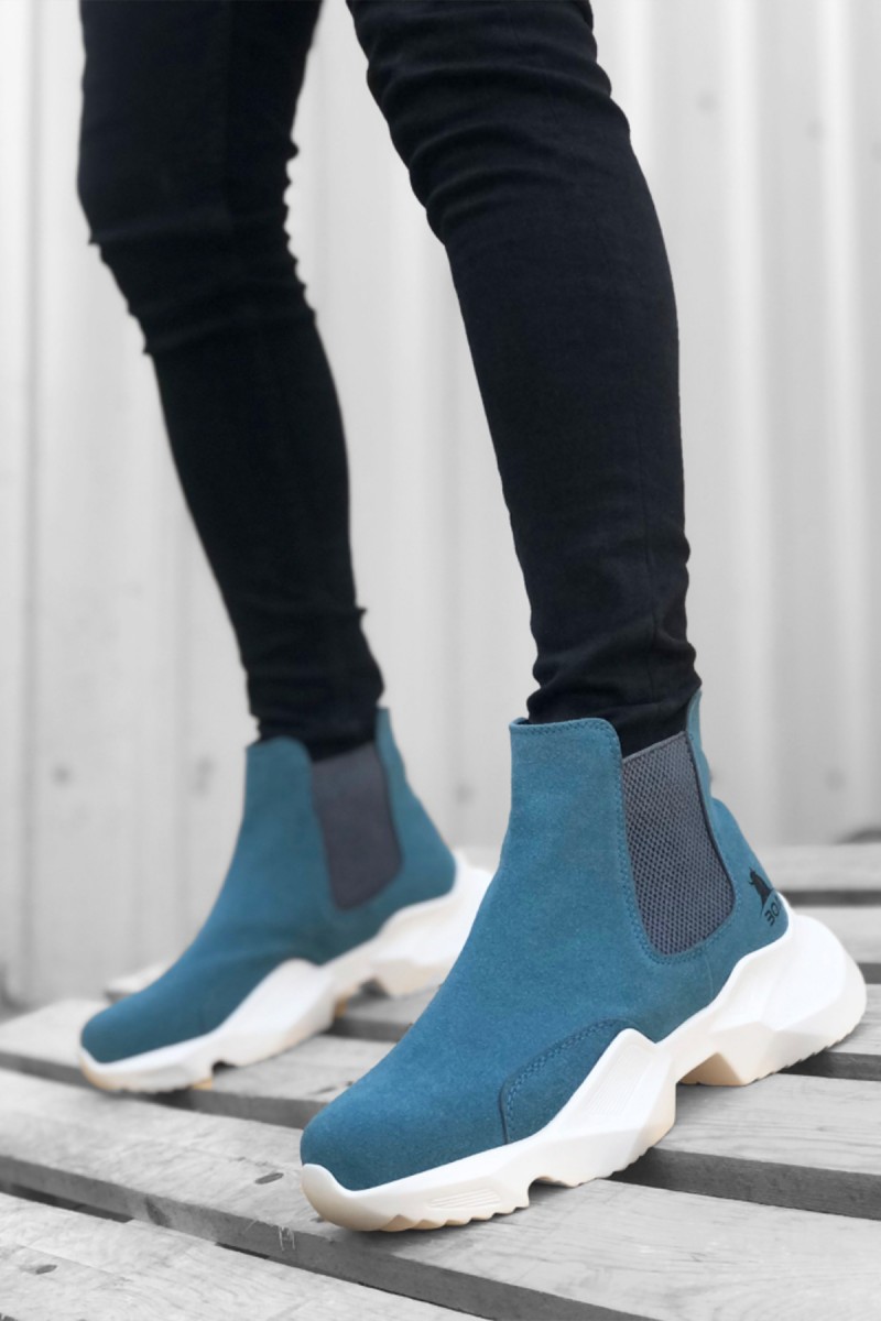Mens High Top Sneakers - Blue - 0444