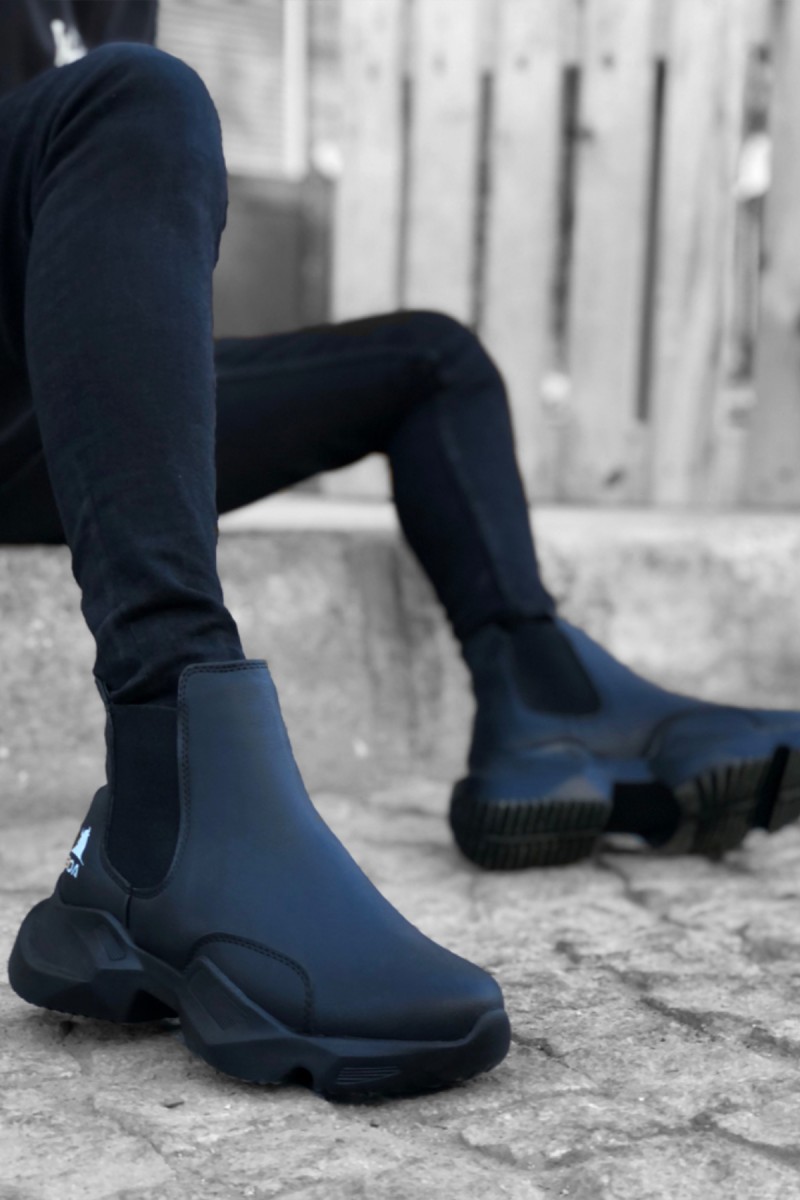 Mens High Top Sneakers - Black - 0444