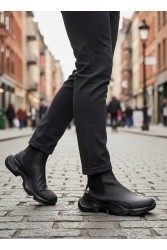 Mens High Top Sneakers - Black - 0444 Mens High Top Sneakers - Black - 0444