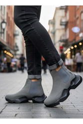 Mens High Top Sneakers - Dark Gray Suede - 0444 Mens High Top Sneakers - Dark Gray Suede - 0444