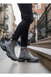 Mens High Top Sneakers - Dark Gray Suede - 0444 Mens High Top Sneakers - Dark Gray Suede - 0444