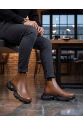 Mens High Top Sneakers - Tan Black - 0444 Mens High Top Sneakers - Tan Black - 0444