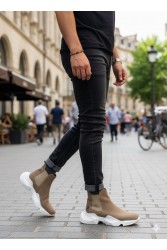 Mens High Top Sneakers - Mink - 0444 Mens High Top Sneakers - Mink - 0444