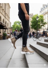 Mens High Top Sneakers - Mink - 0444 Mens High Top Sneakers - Mink - 0444