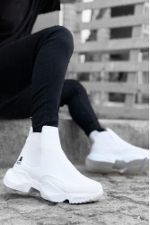 Mens High Top Sneakers - White - 0444