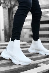 Mens High Top Sneakers - White - 0444
