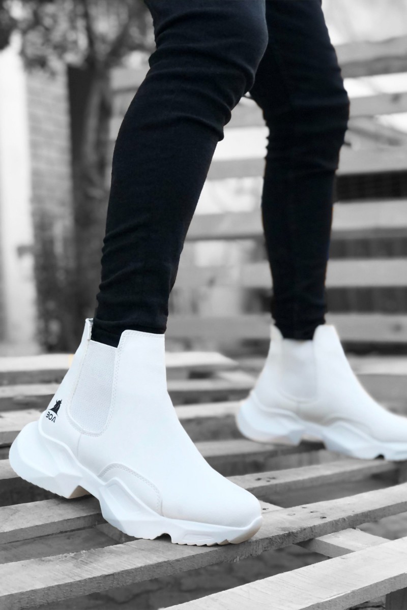Mens High Top Sneakers - White - 0444