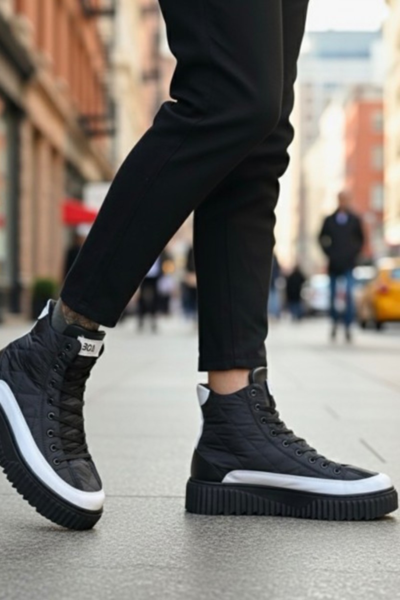 Men’s Boots - Black White - 1 - 0811 Men’s Boots - Black White - 1 - 0811