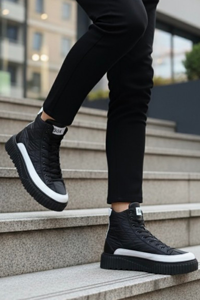 Men’s Boots - Black White - 1 - 0811 Men’s Boots - Black White - 1 - 0811
