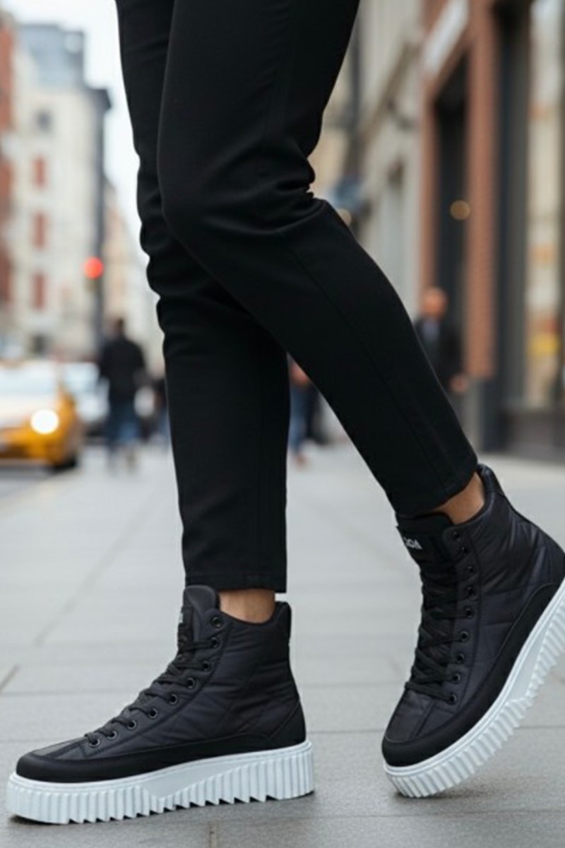 Men’s Boots - Black White - 0811 Men’s Boots - Black White - 0811